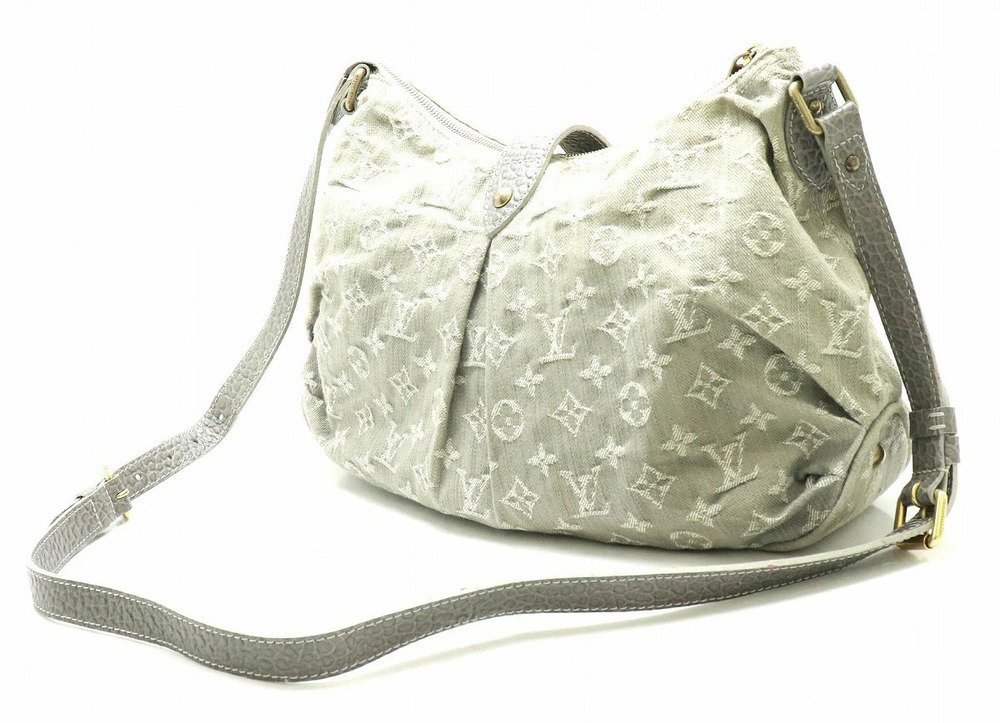 Louis Vuitton s Gray Monogram Shoulder Denim Bag Crossbody Gray